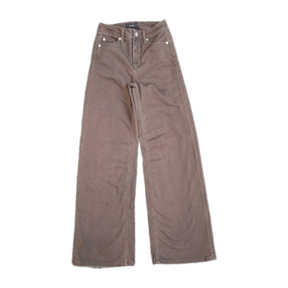 Quince Women Bella Stretch Wide Leg Jeans Coffee Bean Brown Pants 23x28
